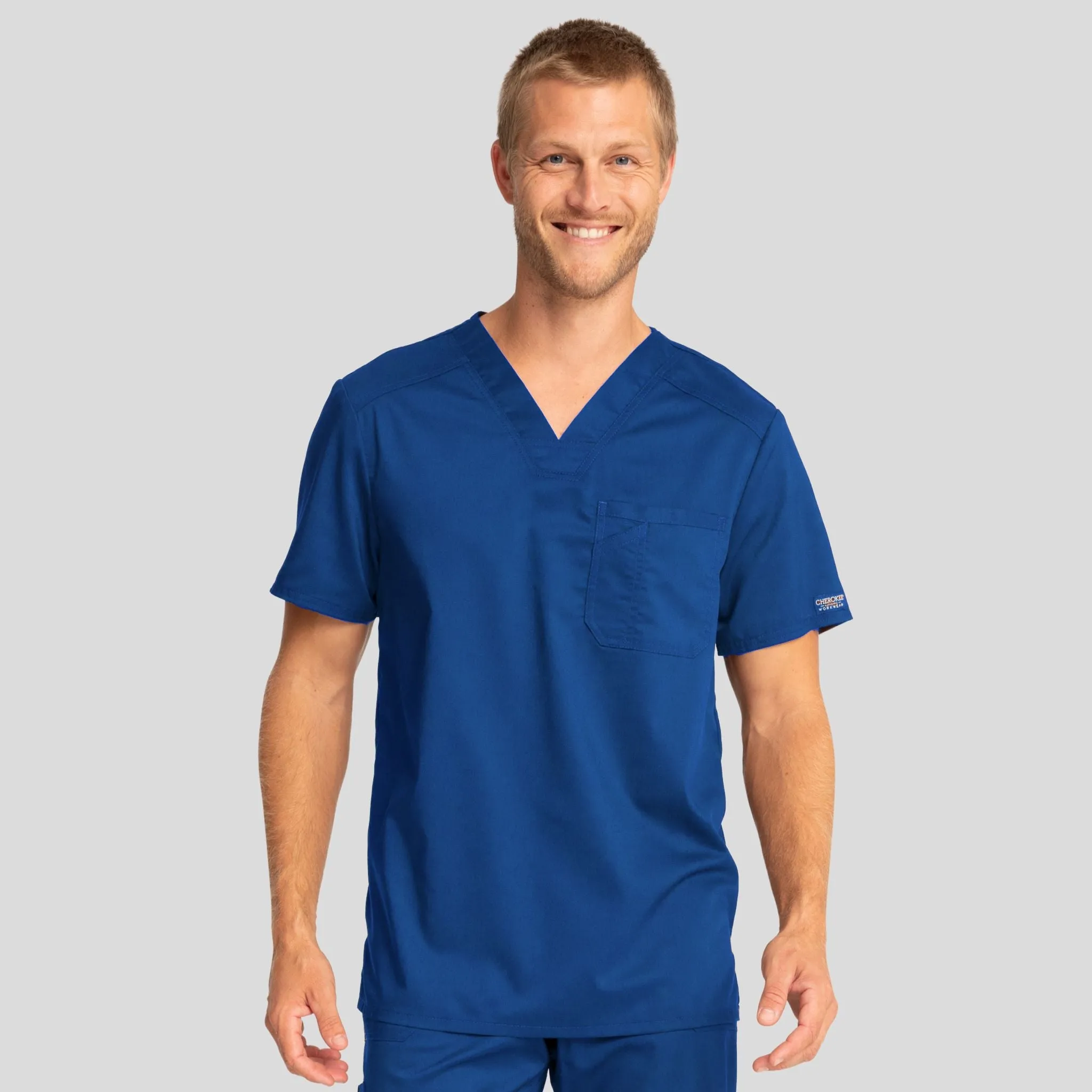 Men's V-Neck Solid Scrub Top | Galaxy