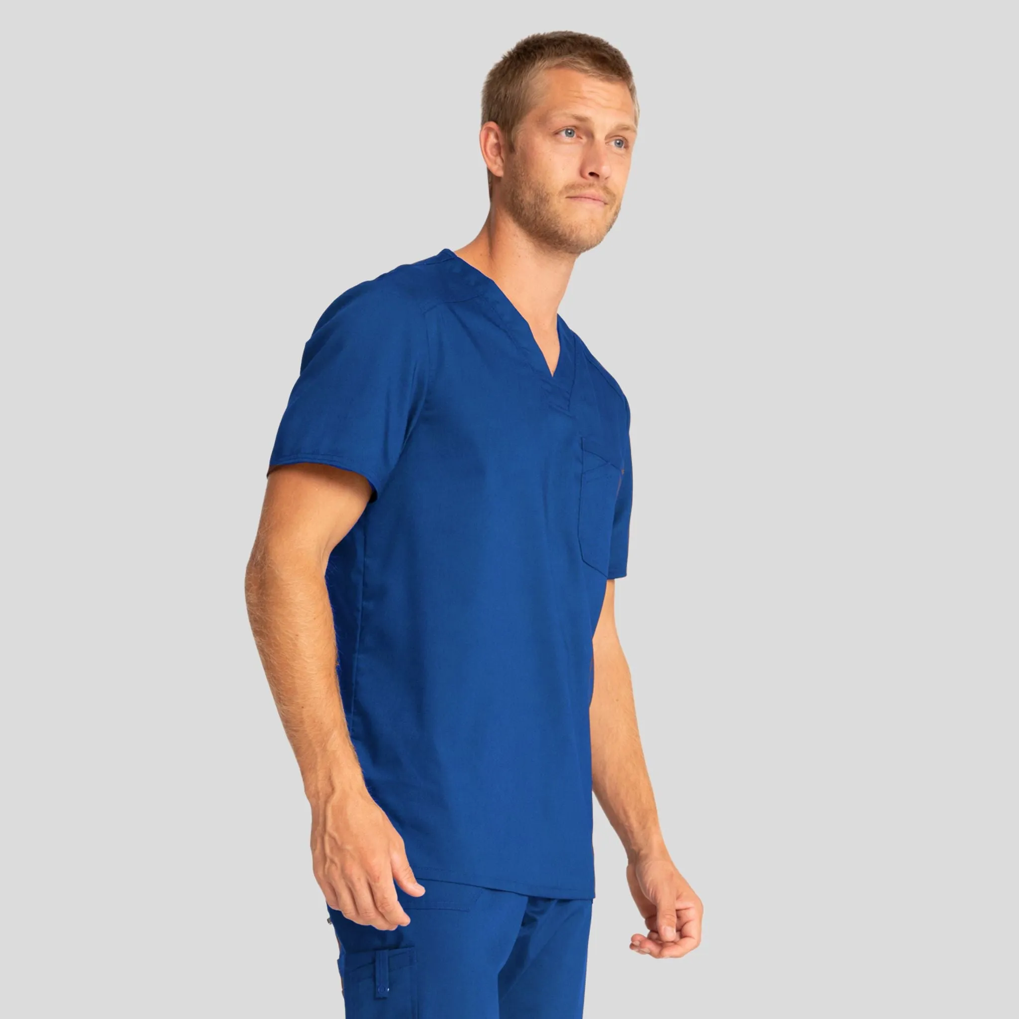 Men's V-Neck Solid Scrub Top | Galaxy