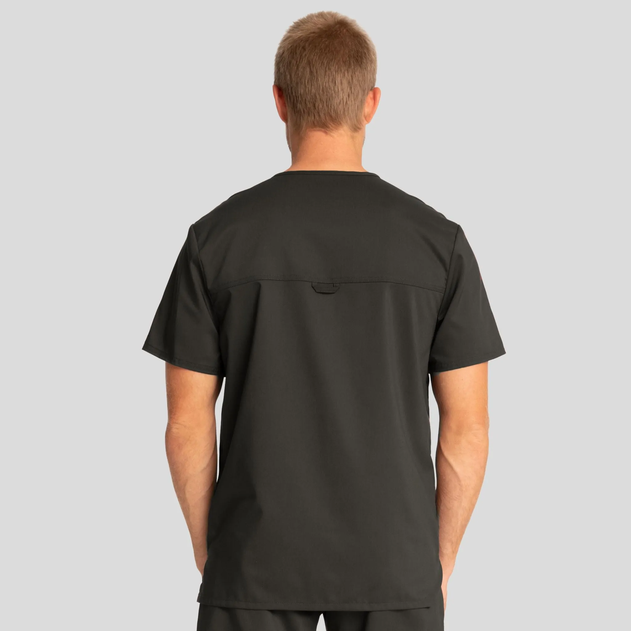 Men's V-Neck Solid Scrub Top | Pewter