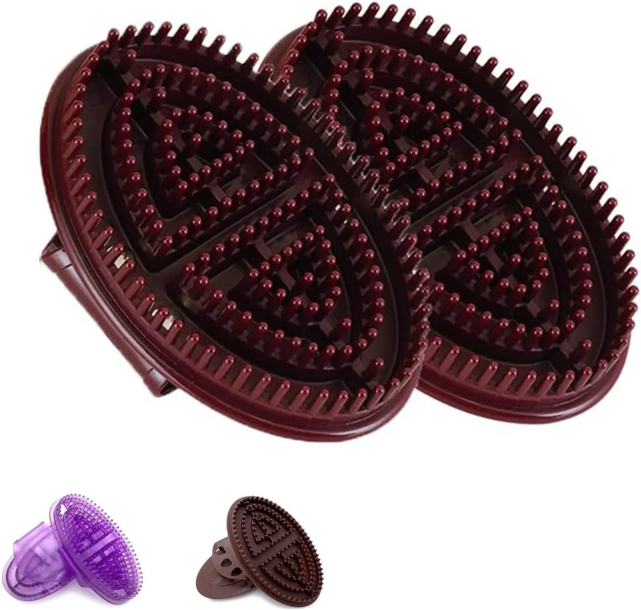 Meridian Brush Massage Brush, Beauty Salon Professional Custom Meridian Brushs, Household Waist Massager, Meridian Brushes, Full Body Relaxation Comb(Brown,B)