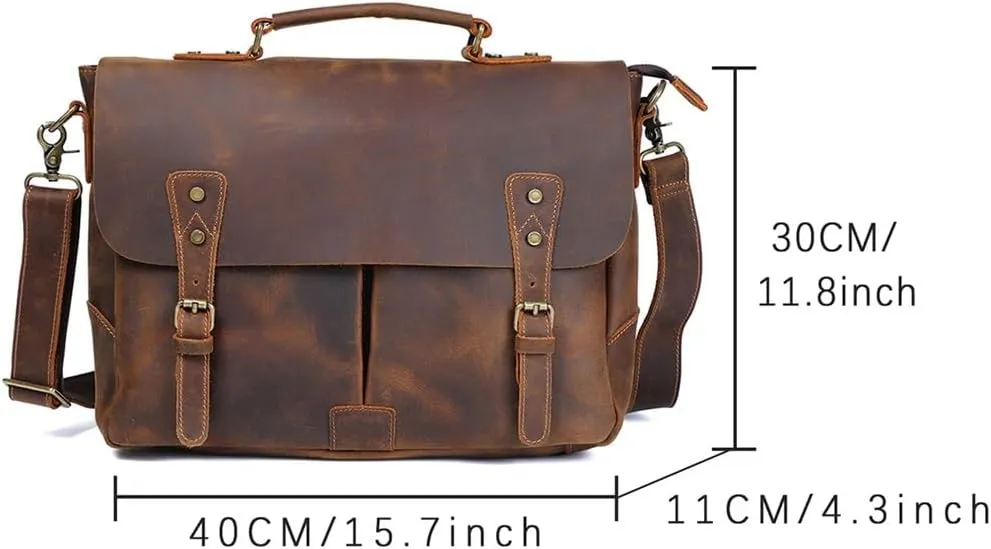 Messenger Bag Male Handheld Briefcase Leather Shoulder Computer Bag