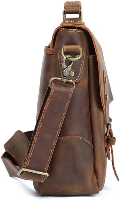 Messenger Bag Male Handheld Briefcase Leather Shoulder Computer Bag