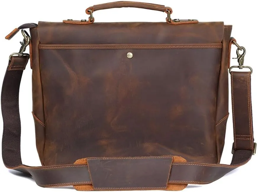 Messenger Bag Male Handheld Briefcase Leather Shoulder Computer Bag