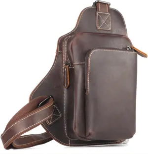 Messenger Bags Leather Men's Chest Back Day Backpack Shoulder Bag Cowhide Men's Messenger Bag Large Capacity
