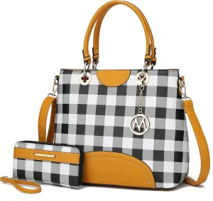 Mia K Collection Shoulder Bag for Women & Wristlet Wallet Purse Set: PU Leather Crossbody Tote Top-Handle Handbag