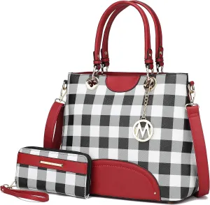 Mia K Collection Shoulder Bag for Women & Wristlet Wallet Purse Set: PU Leather Crossbody Tote Top-Handle Handbag