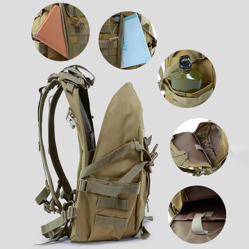 Military Tactical Backpack for Men - Large Capacity, Night Reflective Strip, Ideal for Camping and Work (cp)