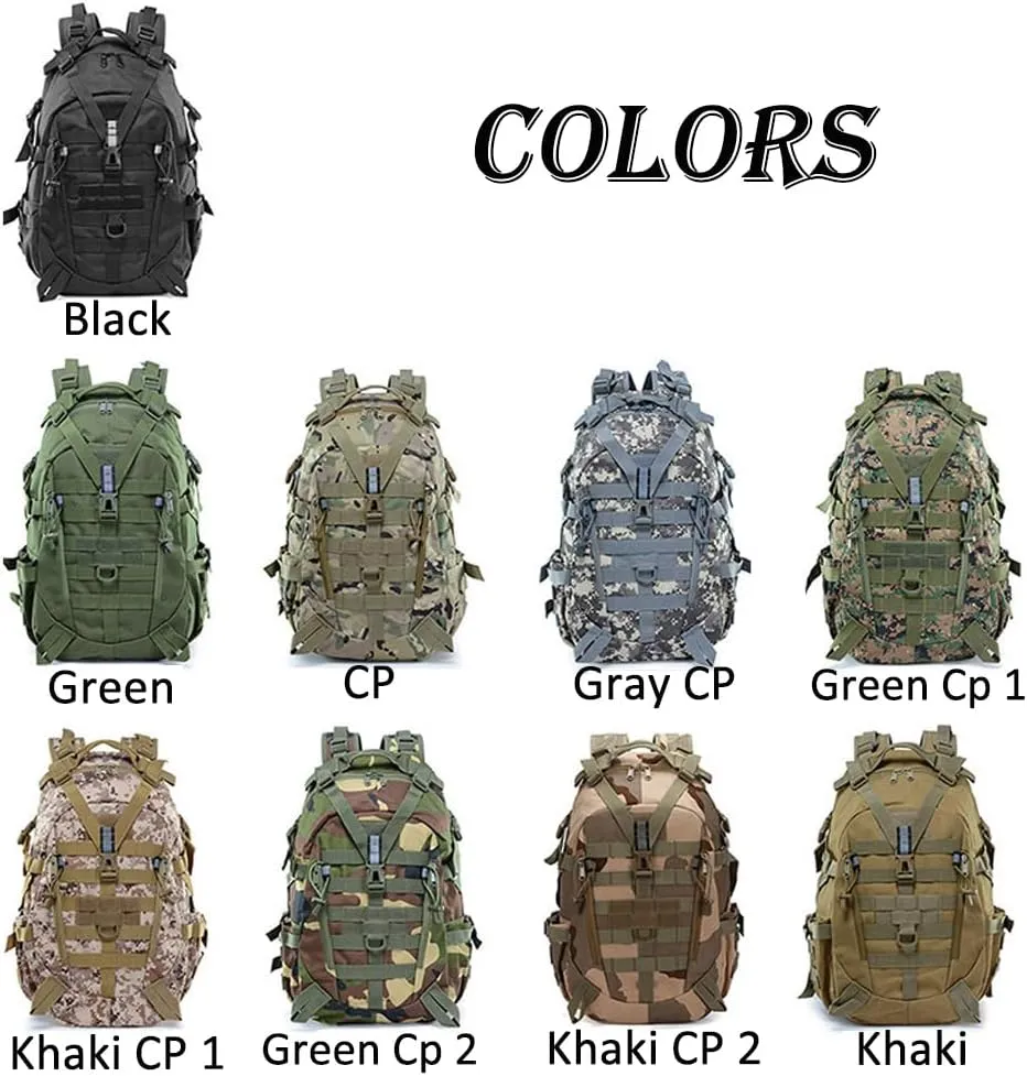 Military Tactical Backpack for Men - Large Capacity, Night Reflective Strip, Ideal for Camping and Work (cp)