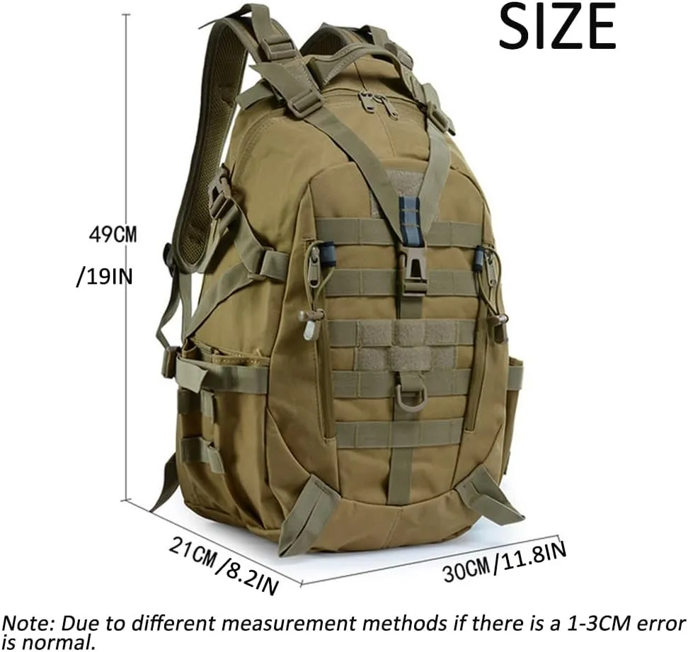Military Tactical Backpack for Men - Large Capacity, Night Reflective Strip, Ideal for Camping and Work (cp)