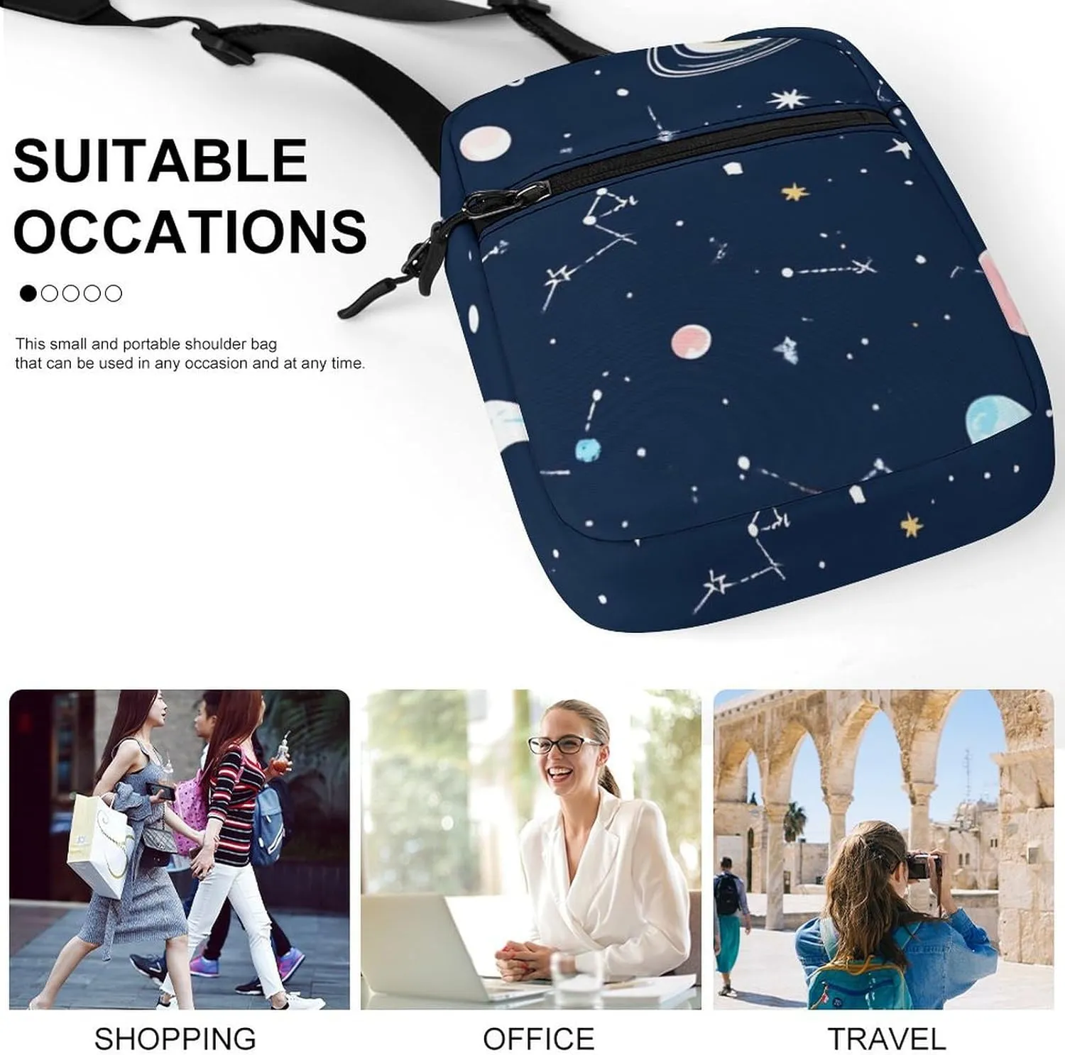 Mini Crossbody Bag for Women, Waterproof Zipper Shoulder Bag Casual Cell Phone Purse Travel Pouch