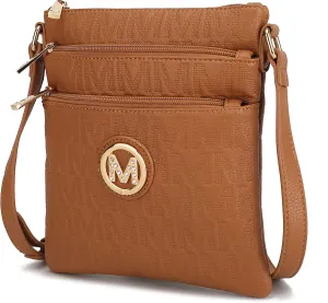 MKF Collection Crossbody Bag for Women, Vegan Leather Triple Zipper Handbag Crossover Bag Purse Shoulder Bag Strapby Mia K