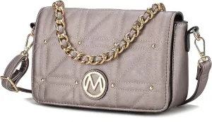 MKF Collection Crossbody Handbag for Women, Vegan Leather Shoulder bag Fashion Messenger Purse