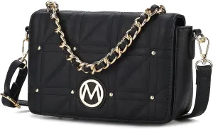 MKF Collection Crossbody Handbag for Women, Vegan Leather Shoulder bag Fashion Messenger Purse
