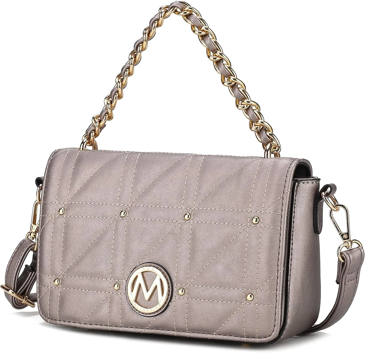 MKF Collection Crossbody Handbag for Women, Vegan Leather Shoulder bag Fashion Messenger Purse