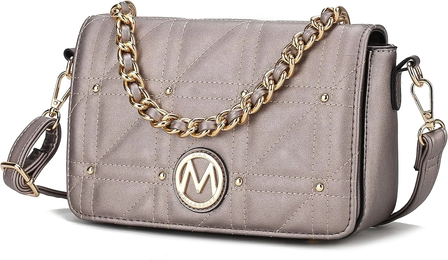 MKF Collection Crossbody Handbag for Women, Vegan Leather Shoulder bag Fashion Messenger Purse