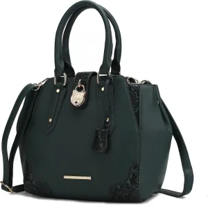 MKF Collection Satchel Bag for Women’s, Vegan Leather Crossbody Handbag Top-Handle Purse