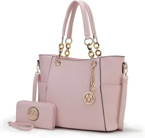 MKF Collection Tote Bag for Women, Handbag Set with Wallet-Top-Handle- Vegan Leather Purse