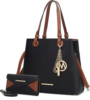 MKF Collection Tote Bag for Women With Wallet, Vegan Leather Top-Handle Handbag Crossover Purse by Mia k
