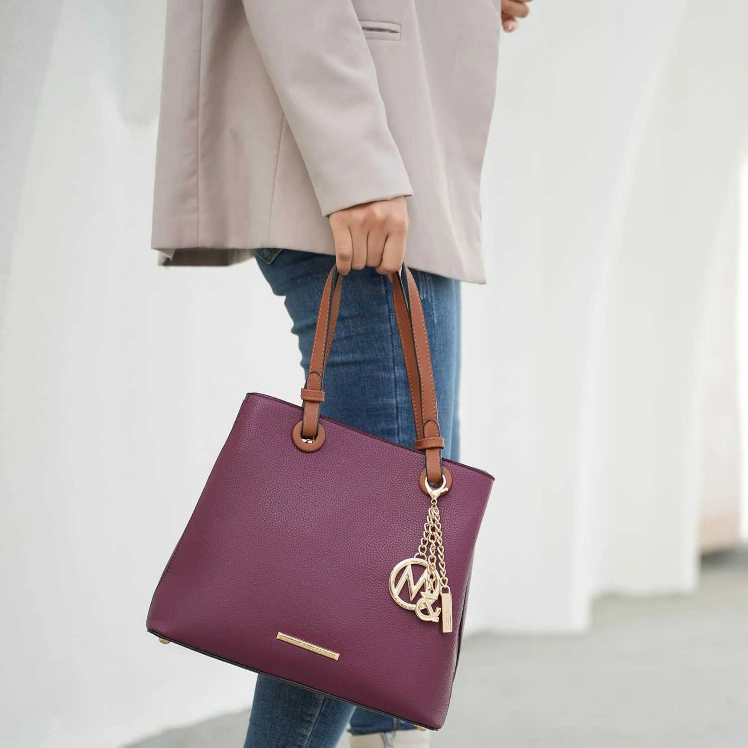 MKF Collection Tote Bag for Women With Wallet, Vegan Leather Top-Handle Handbag Crossover Purse by Mia k