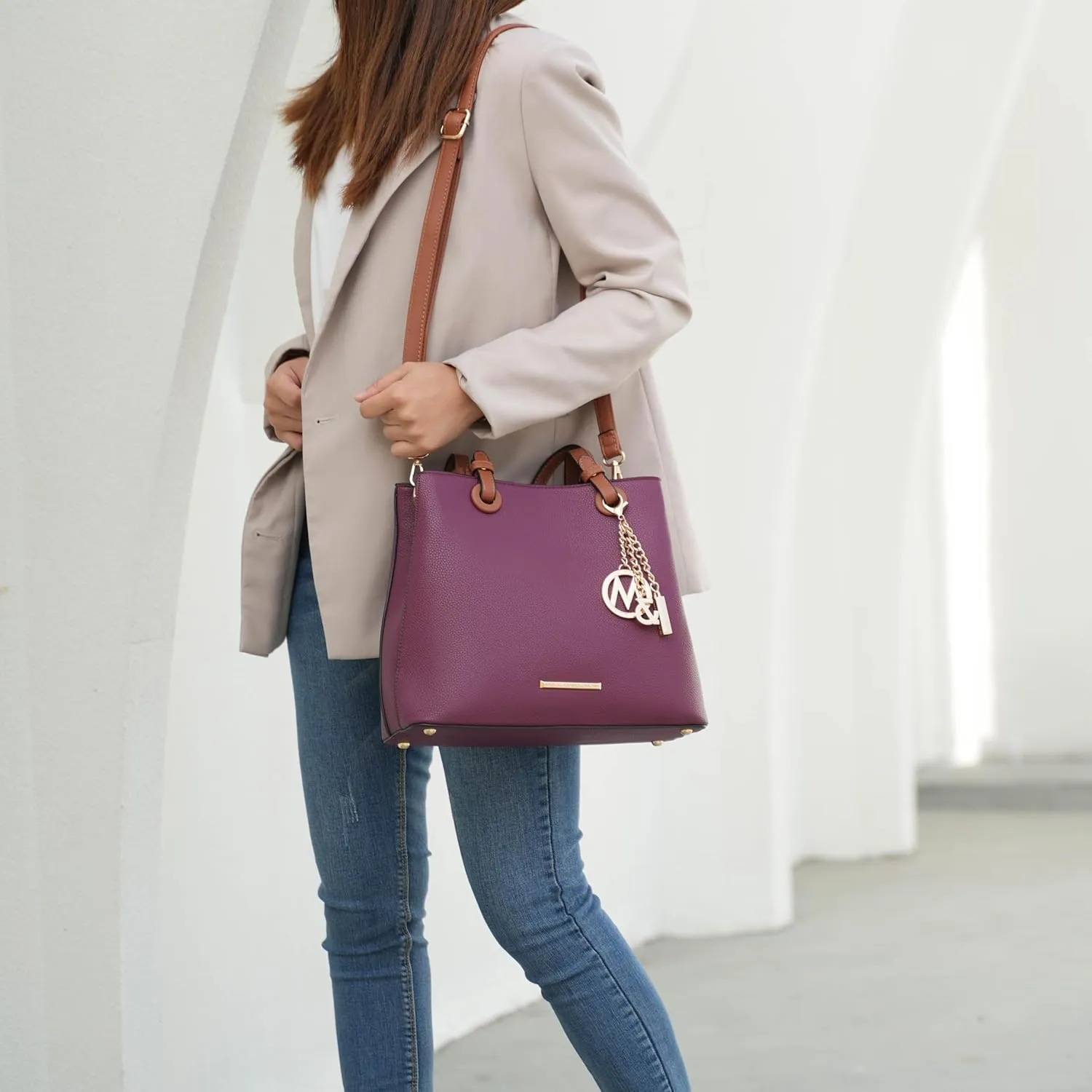 MKF Collection Tote Bag for Women With Wallet, Vegan Leather Top-Handle Handbag Crossover Purse by Mia k