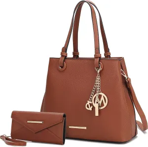 MKF Collection Tote Bag for Women With Wallet, Vegan Leather Top-Handle Handbag Crossover Purse by Mia k