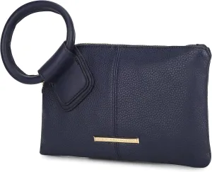 MKF Collection Wristlet Pouch Clutch Wallet for Women's Handbag, Small Purse Black Circular handle Purse Bag By Mia K