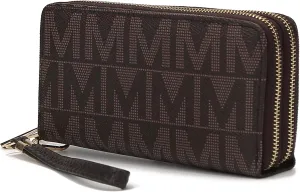 MKF Collection Wristlet Wallet for Women, Small Vegan Leather Credit Card Holder with Zipper Coin Pocket Wallet Purse Handbag By Mia K