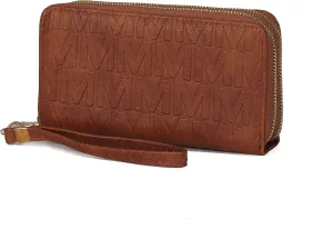 MKF Collection Wristlet Wallet for Women, Small Vegan Leather Credit Card Holder with Zipper Coin Pocket Wallet Purse Handbag By Mia K