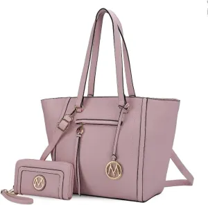 MKF Crossbody Tote Bag for Women & Wristlet Purse Set – PU Leather Top-Handle Satchel Shoulder Handbag