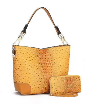 MKF Set Hobo Bag for Women & Wristlet Wallet – PU Leather Designer Handbag Purse – Shoulder Strap Lady Fashion