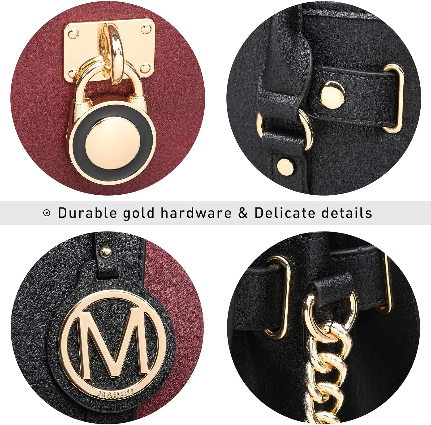 MKP Women Satchel Handbags Purses Two tone Top Handle Tote Shoulder Bags with Matching Wristlet Wallet Set 2pcs