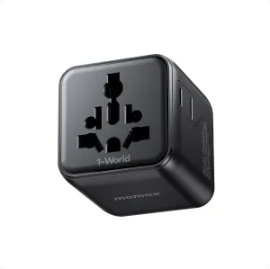 MOMAX Universal Travel Adapter Mini Version, International Power Adapter for Most Europe, USA, Japan, Australia (Type C/A/G/I)