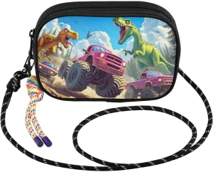 Monster Truck Cartoon Crossbody Bag for Women Cell Phone Purses Women's Small Shoulder Handbags Wallet Purse with Strap