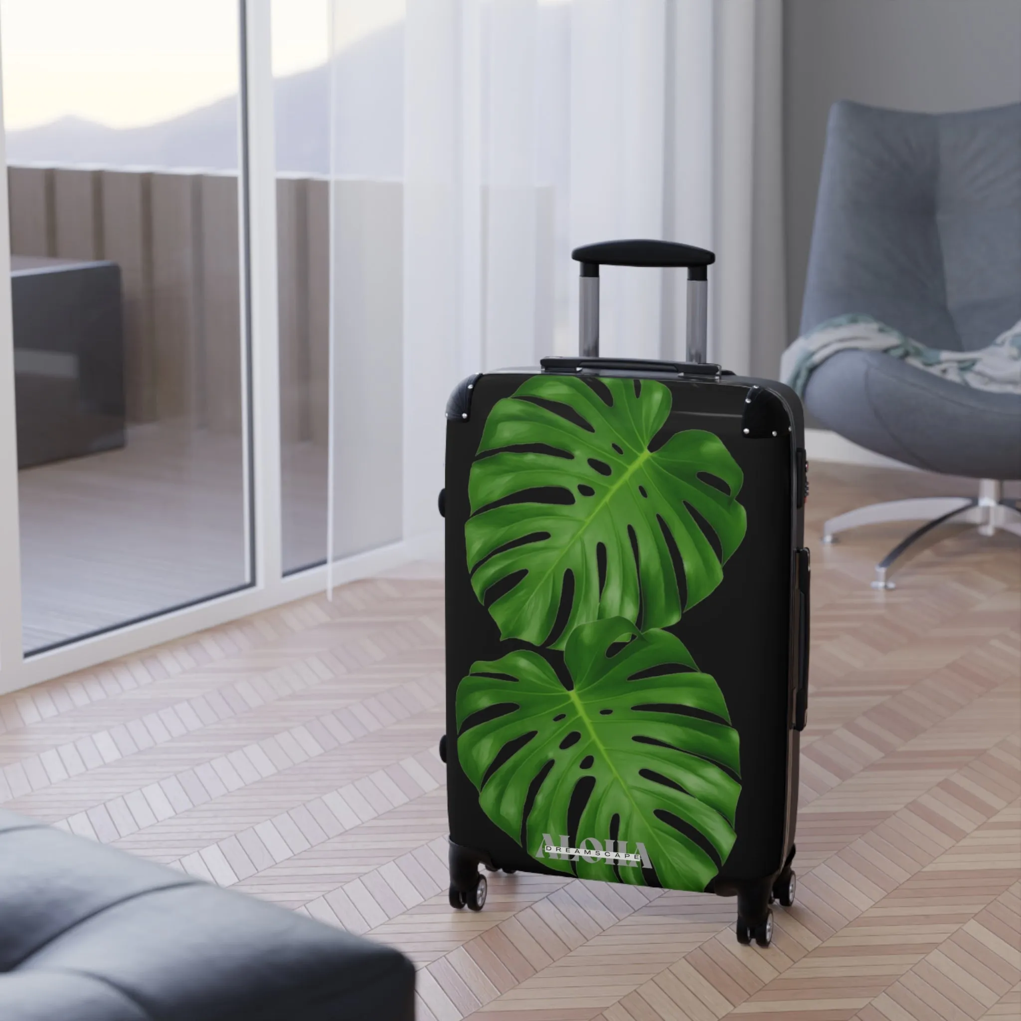 Monstera leaves-Suitcase
