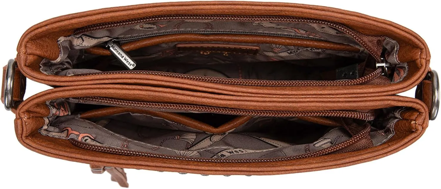 Montana West Crossbody Bags for Women Multi Pocket Cross Body Bag Purses with Guitar Strap