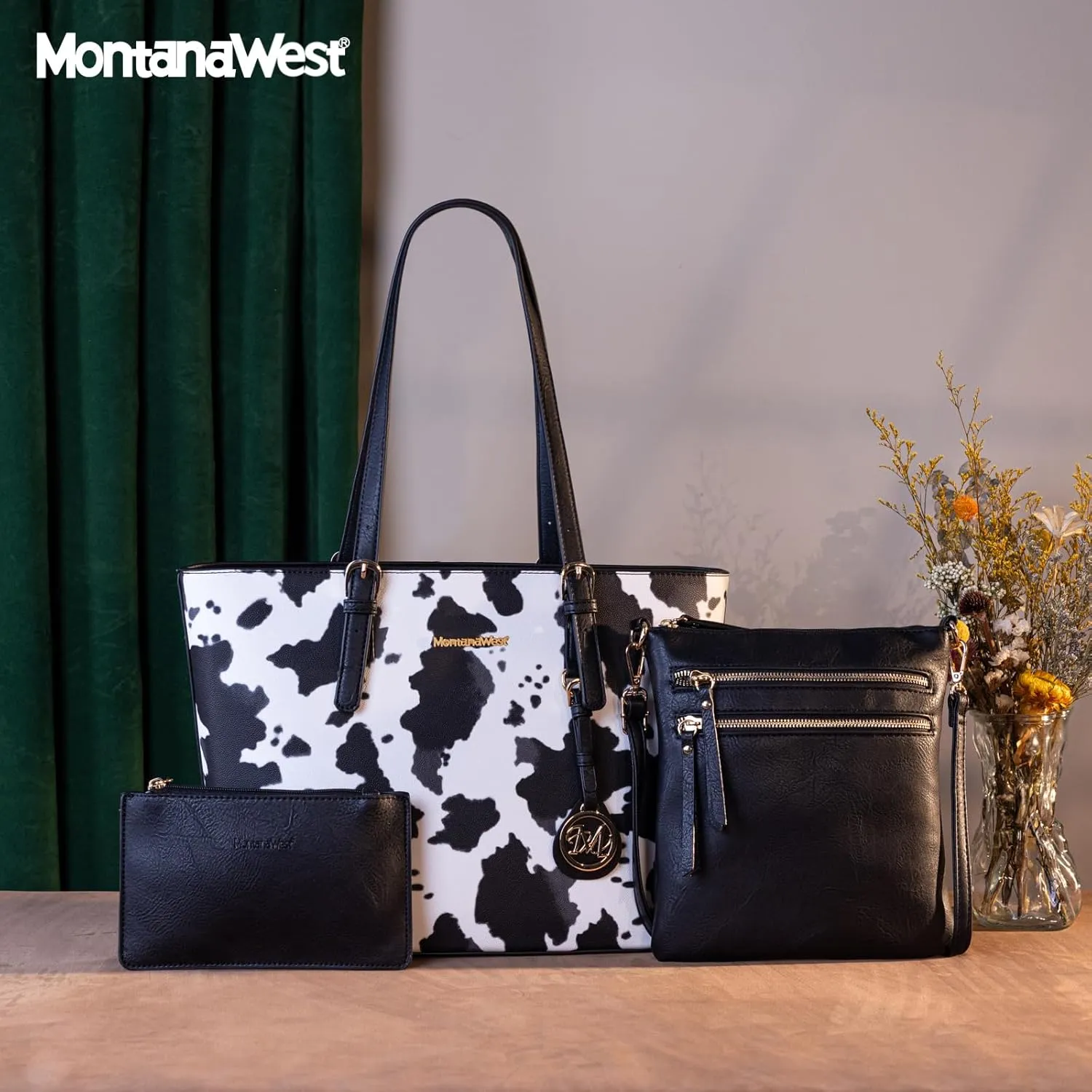 Montana West Purses for Women Tote Bag 3Pcs Set Leopard Print Satchel Handbags
