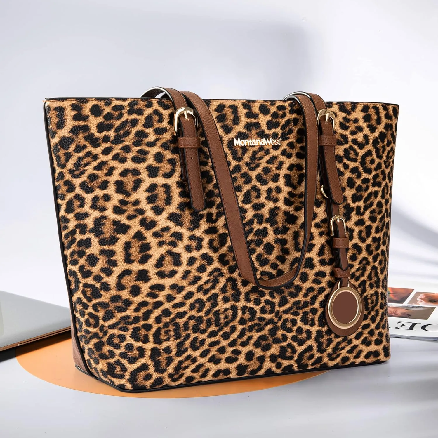 Montana West Purses for Women Tote Bag 3Pcs Set Leopard Print Satchel Handbags