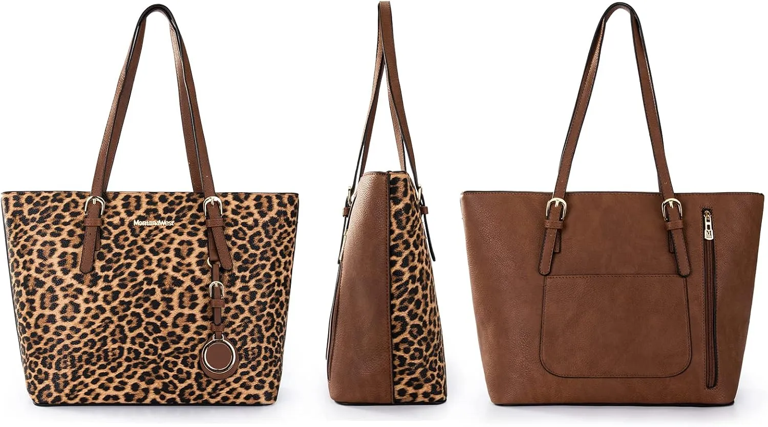 Montana West Purses for Women Tote Bag 3Pcs Set Leopard Print Satchel Handbags