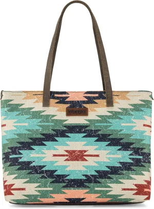 Montana West Wrangler Tote Bag for Women Canvas Shoulder Handbag Aztec Purse