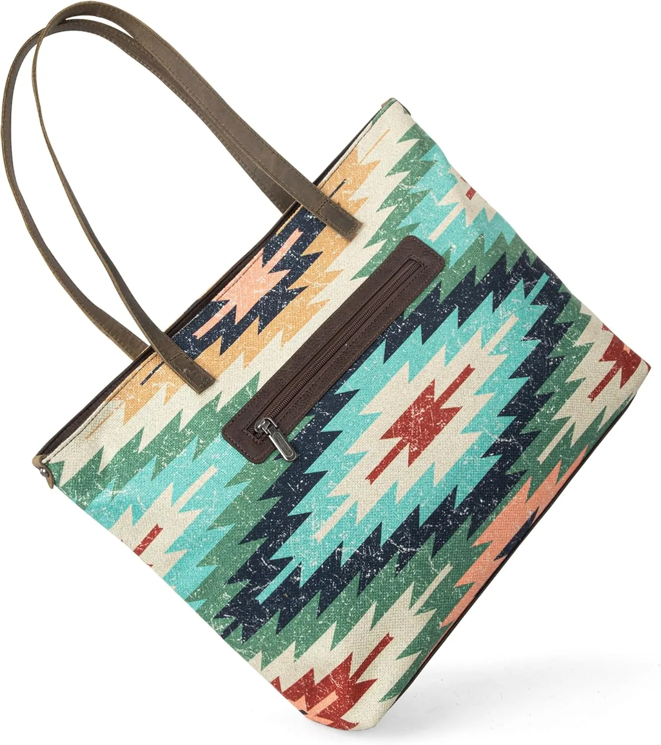 Montana West Wrangler Tote Bag for Women Canvas Shoulder Handbag Aztec Purse