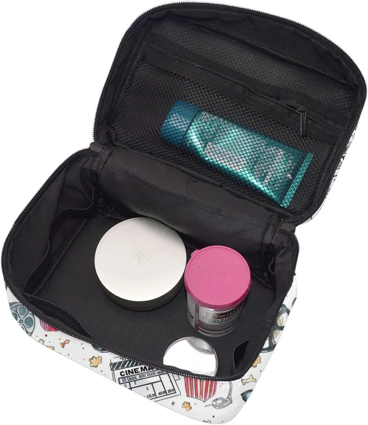 Movie Theme Makeup Bag for Women Travel Cosmetic Bag Large Makeup Case Portable Toiletry Skincare Organizer Bag