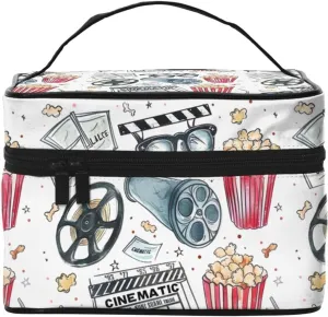 Movie Theme Makeup Bag for Women Travel Cosmetic Bag Large Makeup Case Portable Toiletry Skincare Organizer Bag
