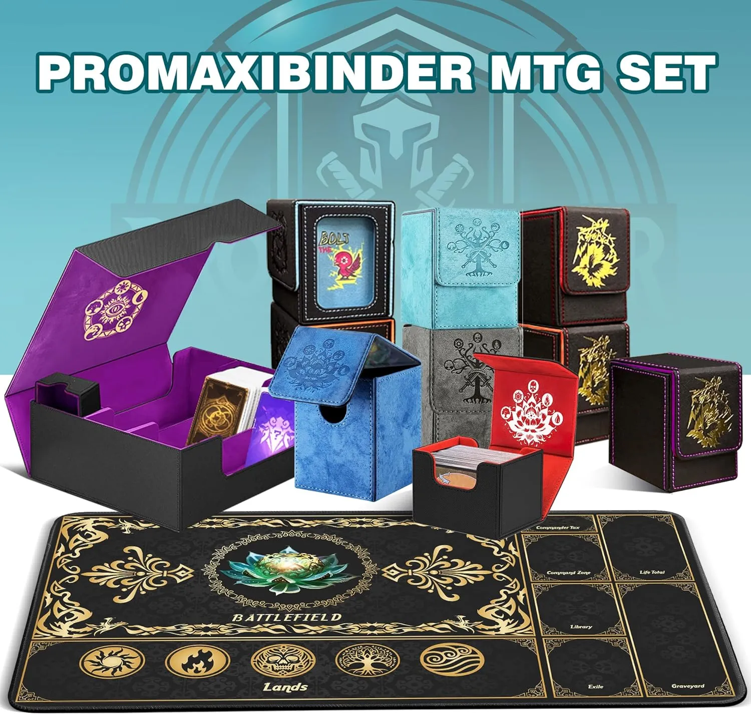 MTG Playmat with Magic Zones, 24x14in Playmat for Magic The Gathering, Commander Card Game Battles, Durable & Stain-Resistant Duel Mat for Beginners & Pros, Non-Slip, Soft Surface, Black