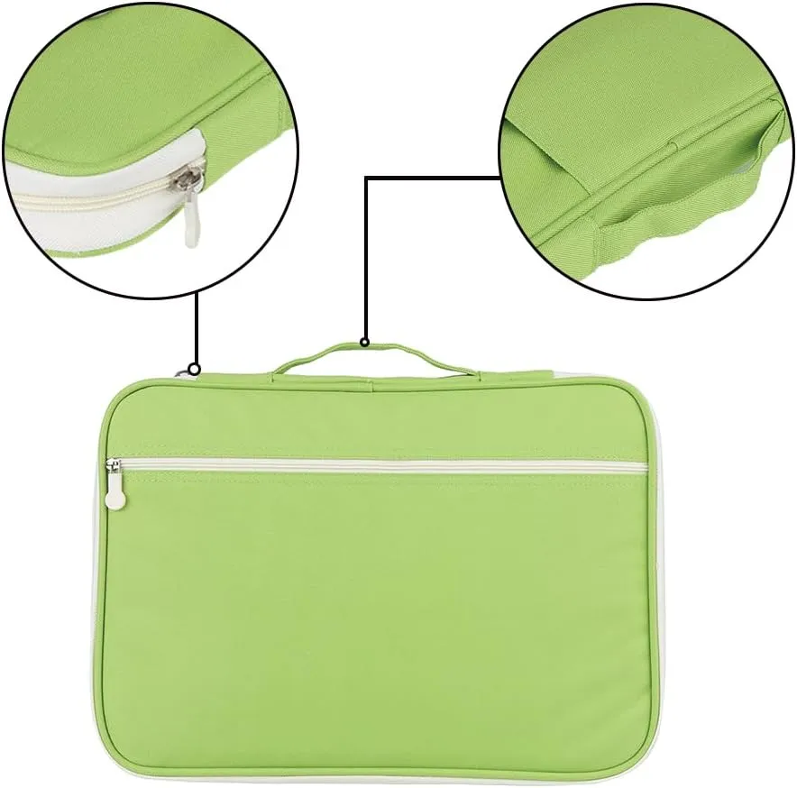 Multi-Functional A4 Document Bags, Portfolio Pouch Travel Binder Organizer Zippered File Folder Family Passport Holder Briefcase with Handle for Notebooks Pen Board Games School Office Supplies