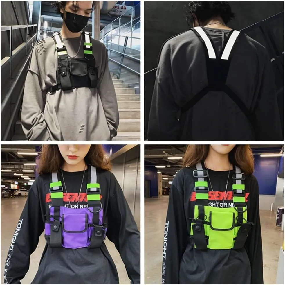 Multi-Pocket Chest Rig Bag Utility Vest Chest Bag for Men Hip Hop Chest Pack