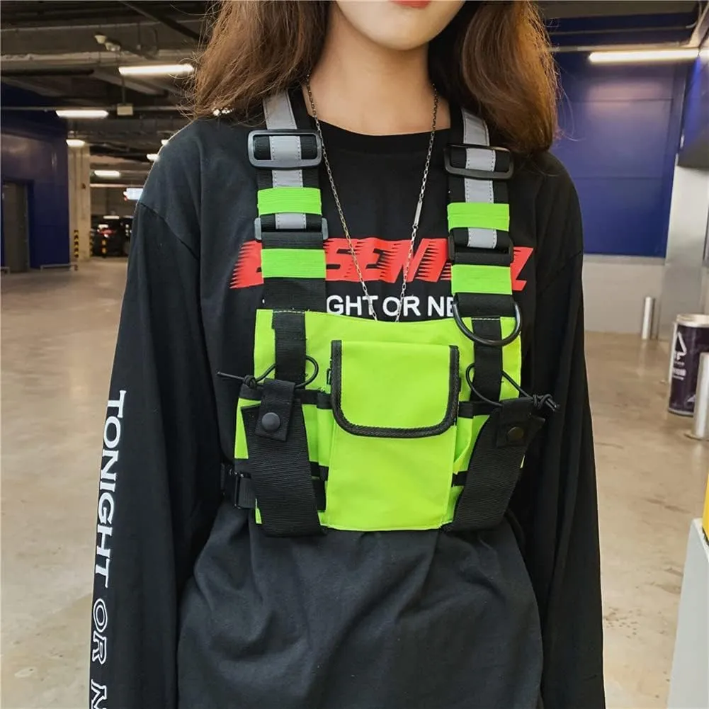 Multi-Pocket Chest Rig Bag Utility Vest Chest Bag for Men Hip Hop Chest Pack