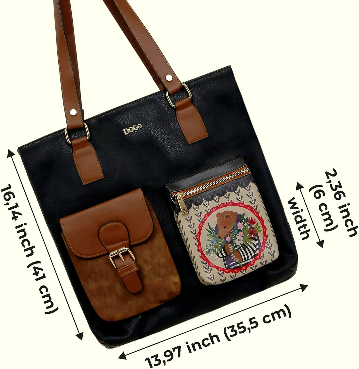 Multi Pocket Shoulder Bags for Women - Vegan Leather and Unique Design Handmade Womens Bags