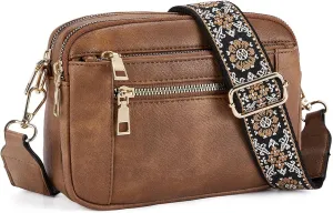 Multifunctional Zipper Crossbody Bag, Multi-Pocket Crossbody Bag for Women, Adjustable And Removable Shoulder Strap.
