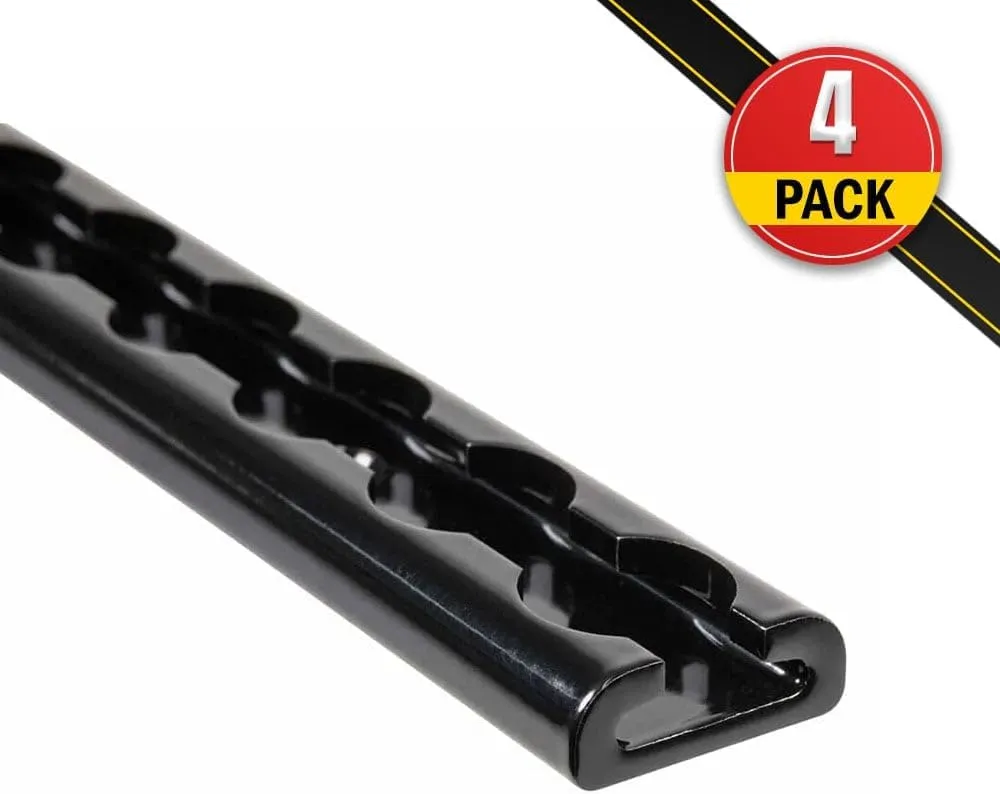 Mytee Products 4 Pack Heavy Duty Aluminum 6ft L-Track Trailer Tie Down Rail for Enclosed, Utility Trailers, Cargo Vans, Truck Beds, Securing Motorcycles, ATVs, Dirt Bikes - 2,225 lbs BS - Black