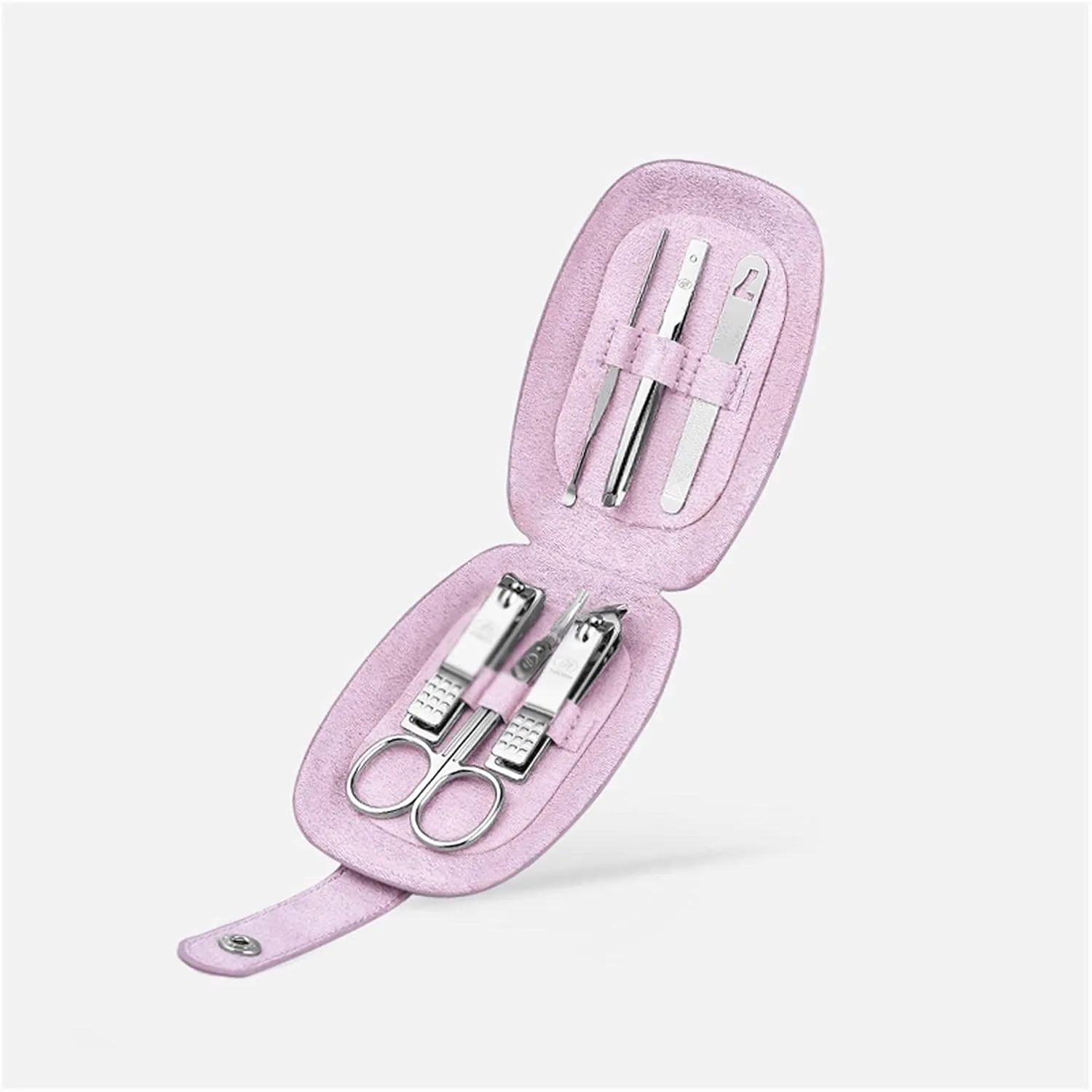 Nail Clippers Set Nail Clippers Mini Manicure Set Nail Clipper Set 6 in 1 Stainless Steel Pedicure Care Grooming Kit ?with Portable Travel Case Pedicure Tools for Feet(Pink)